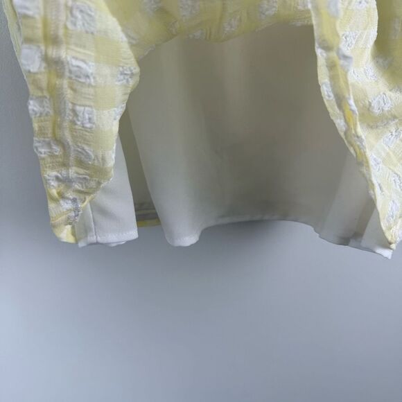 Sandro Paris Light Yellow Gingham Lace Top Sandro Size 2 US Medium - Picture 3 of 8